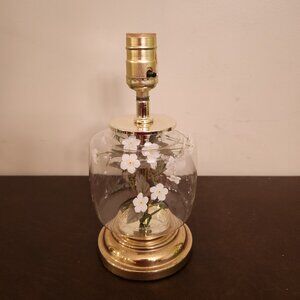 Vintage Hollywood Regency Brass & Glass Table Lamp (No Shade)